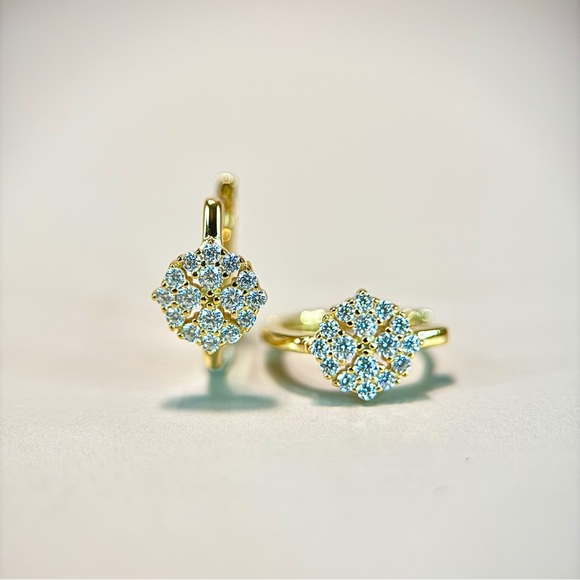 Jewelry - 0.5ctw S925 Cupcake Moissanite Diamond Huggie Earrings 14k Plated